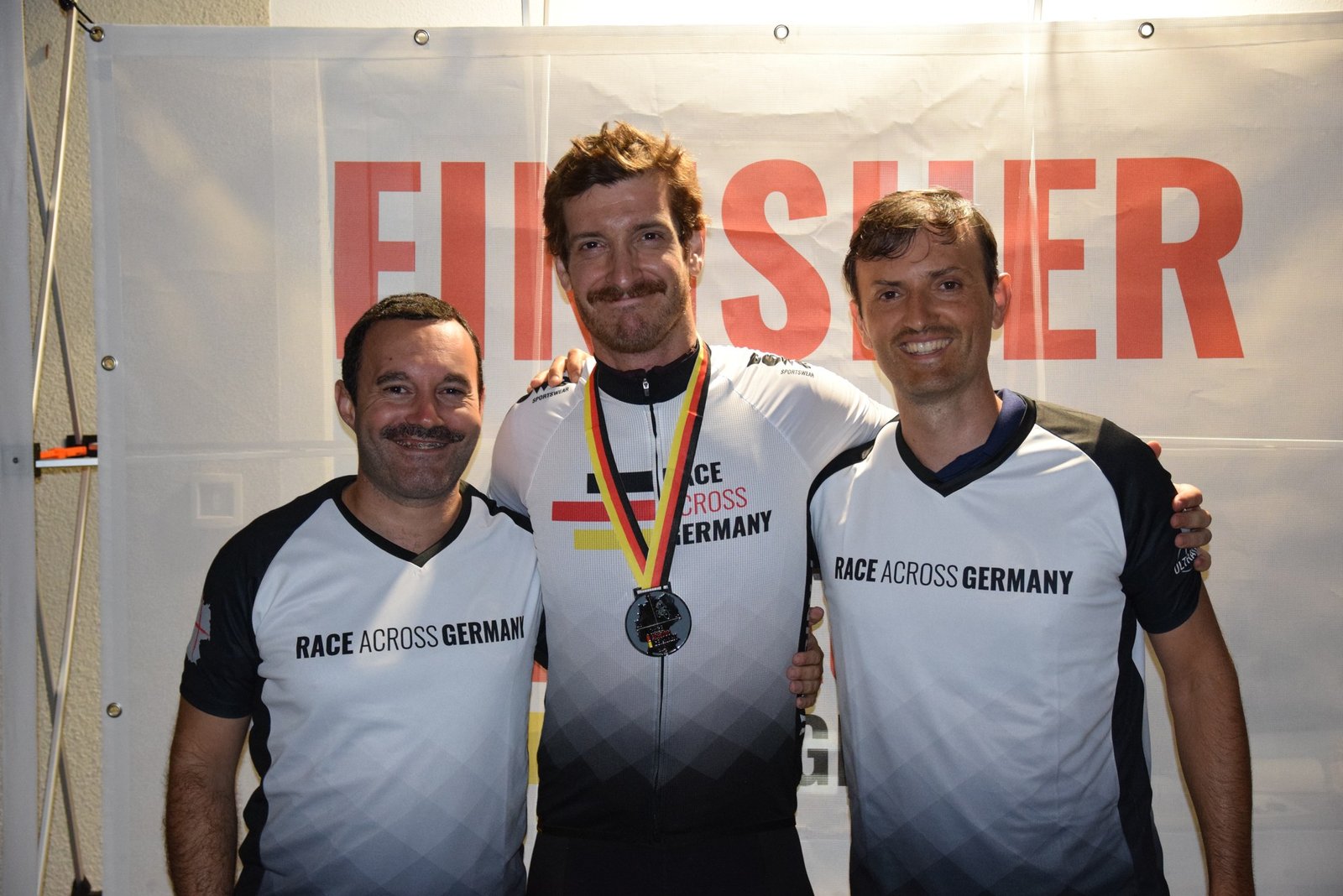 Race Across Germany 2021: the three of us at the finish line.